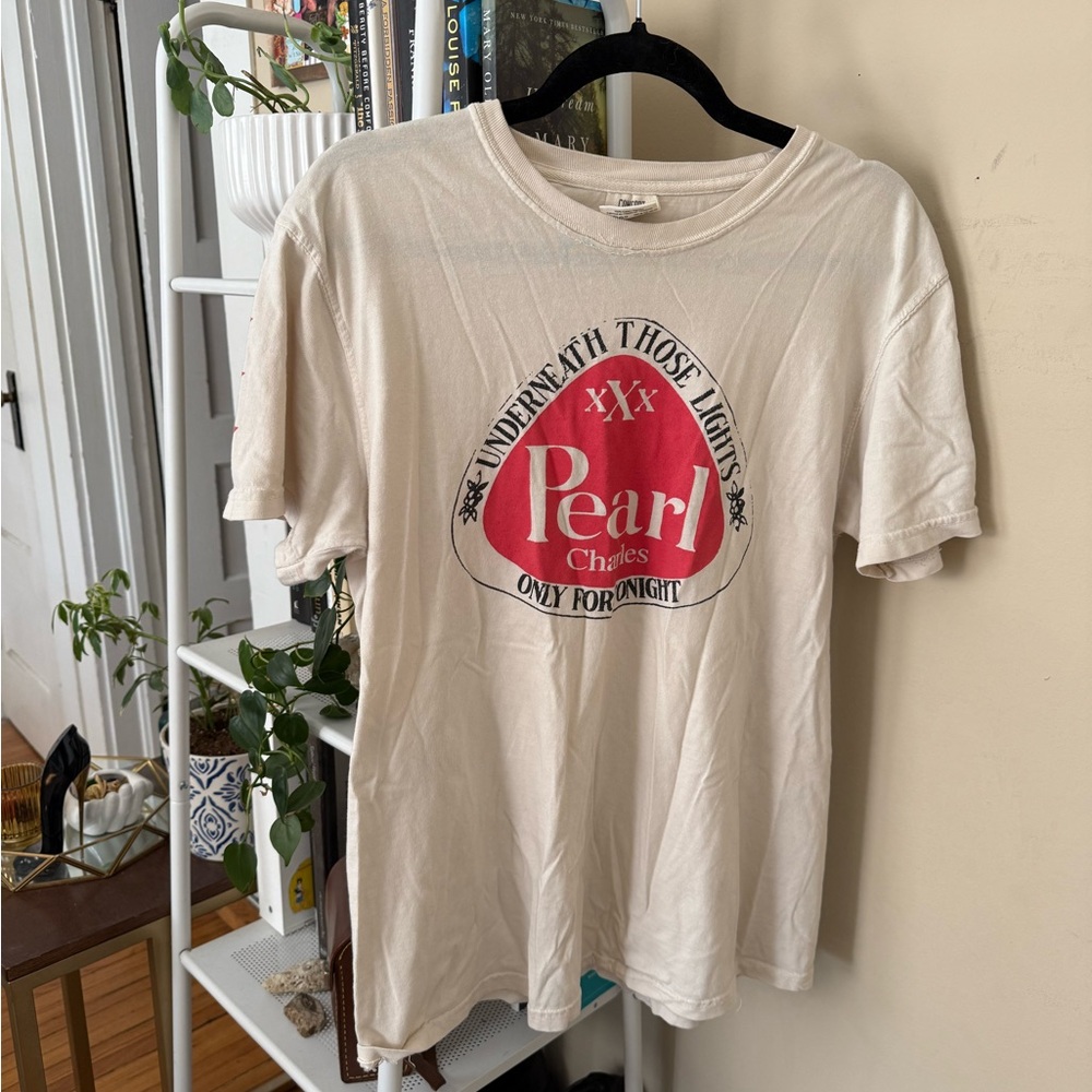 (SOLD) Pearl Charles Only for Tonight Cream Graphic T-Shirt